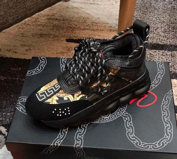 

2019 chain reaction luxury designer shoes men women medusa sneakers snow leopard black white mesh platform vintage fashion men casual shoe99