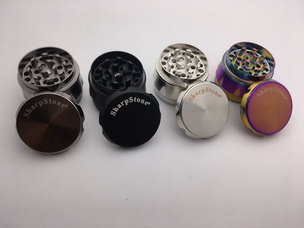 

40mm 4parts rainbow drum herb grinder zicn alloy diamond shape metal tobacco smoking grinder ing