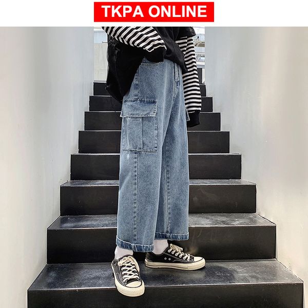 

men streetwear blue jeans 2020 hip hop vintage straight harajuku harem pants loose hip hop designer denim clothing 2xl