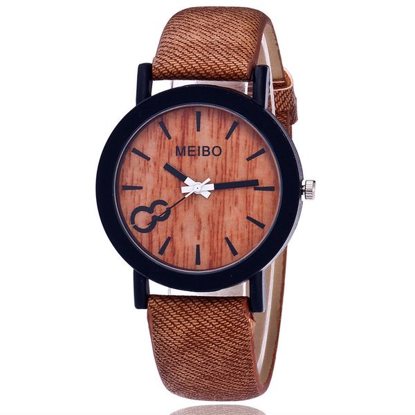 

new fashion wooden watch women men casual quartz watch quality leather business wristwatches ladies dress relogio, Slivery;brown