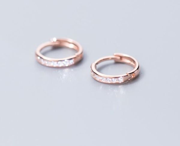 

small 13mm 1pair real. 925 sterling silver jewelry cz + set round hoop huggie earrings gtle2607, Golden;silver
