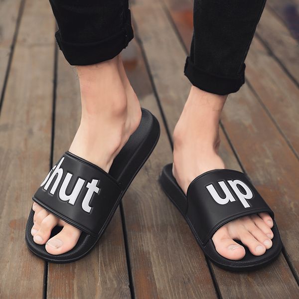 

slippers for men fashion light slides soft casual summer beach shoes breathable walk sandals slipper drop rozoball, Black