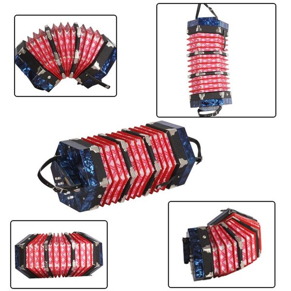

professional unique vintage 20 key art form blue hexagonal musical instruments accordion hand strap musical instruments