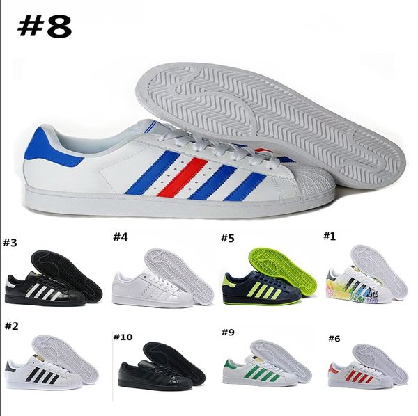 

2018 casual originals superstar white hologram iridescent junior superstars 80s pride sneakers super star women men sport casual shoes 36-45