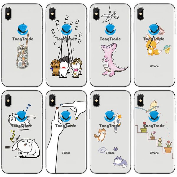 

tongtrade] soft silicone tpu case for iphone 11 pro 8 7 6s 5s x xs max plus huawei p30 p20 pro samsung s10 s9 s8 cartoon kitten cat case