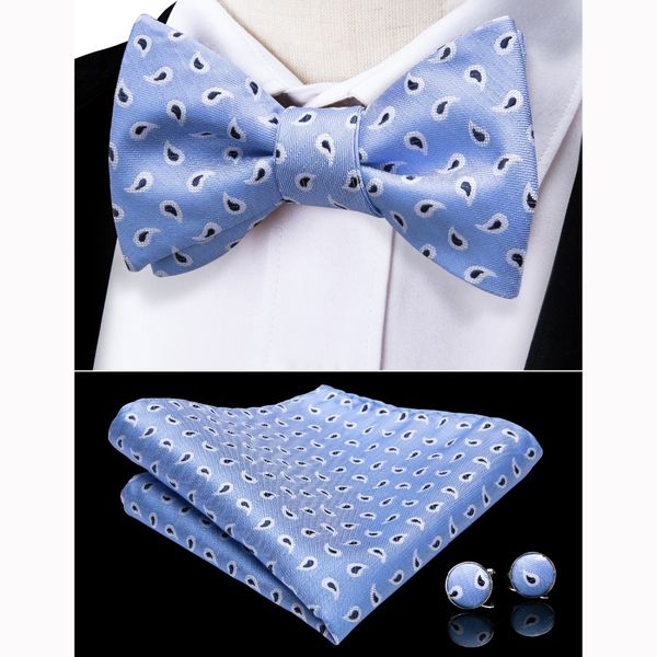 

dibangu men's self tie bow tie pocket square set silk jacquard woven men bowtie hanky handkerchief suit wedding party lh-071, Black;gray