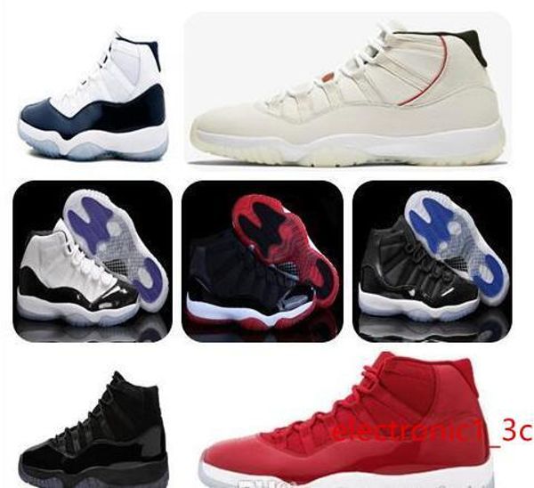 

11s platinum tint concord 45 mens basketball shoes 11 cap and gown blackout stingray gym red midnight navy bred space jams sport sneakers