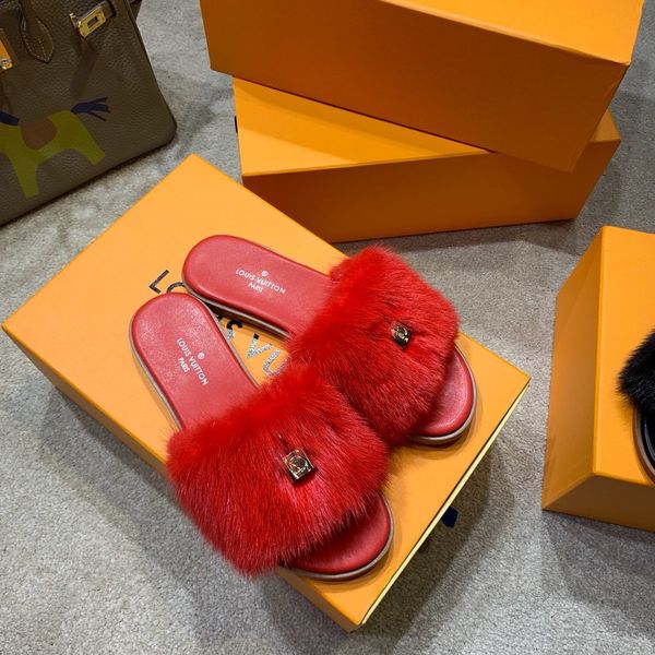 

indoor household soft bottom slippers bathroom bath non-slip couple wear sandals and slippers female summer home mink fur upper, Black