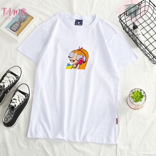 

buttercup puff girl blossom women t shirt streetwear vetements hip hop womens fashion clothing, White