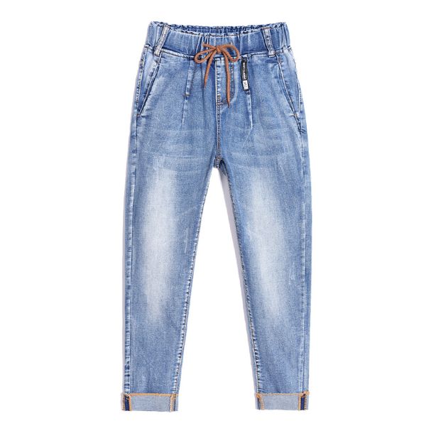 

new elastic boyfriend jeans for women jeans woman plus size loose high waist design stretch denim haren pants femme k730, Blue