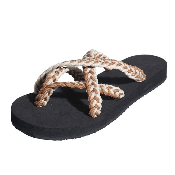 

sagaceretro женские четыре сезона мода вьетнамки обувь дамы пляж римской сплошной цвет противоскользящим противоскользящим клип ног тапочки, Black