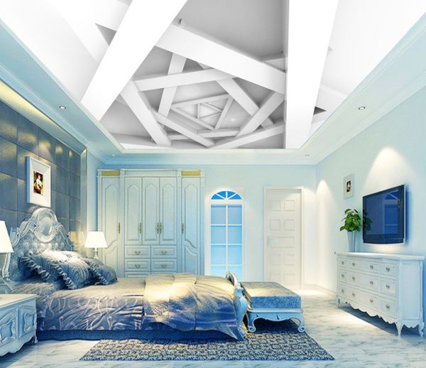 

3d white polygonal ceiling wall background 3d ceiling murals wallpaper