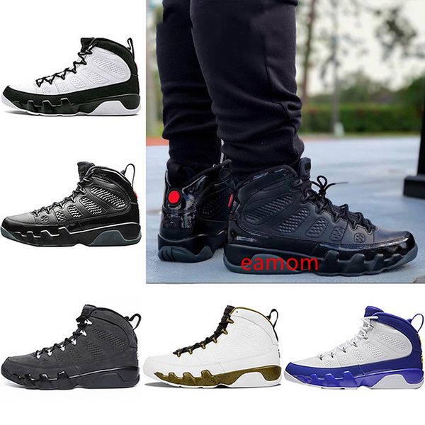 

new mens 9 9s designer bred basketball shoes la space jam tour yellow men sports trainers anthracite sneakers size 41-47, Black