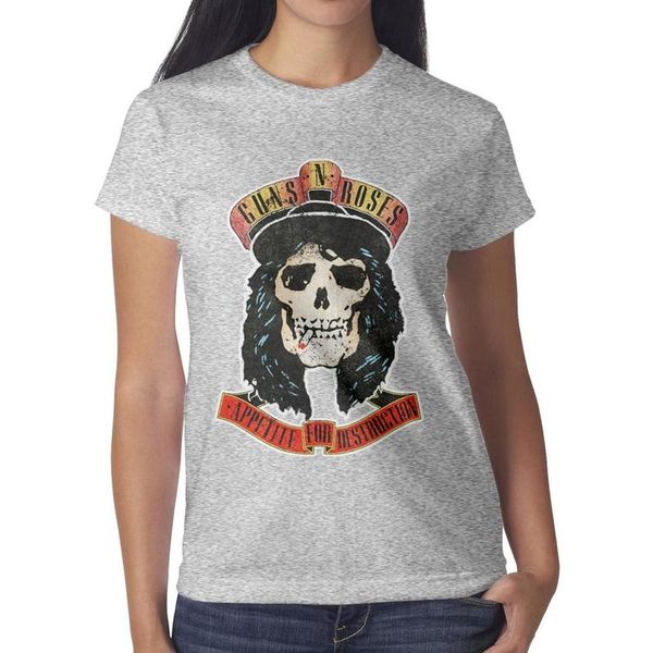 

guns n 'roses skull курение серых женских футболок, футболок, футболок, футболок дизайн рубашки винтажного изготовления на заказ повседневно, White