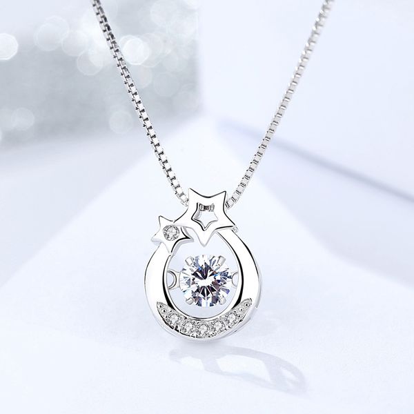 

genuine s925 sterling silver ladies gift sell like cakes pendant korean personality zircon fashion pentagram pendant jewelry
