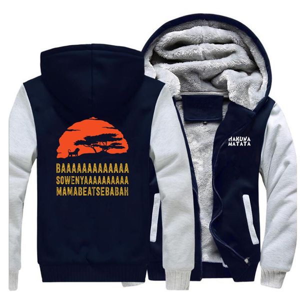 

men winter hooded the lion king 2019 high qulity zipper anime funny cartoon sweatshirts raglan simba hakuna matata streetwear, Black