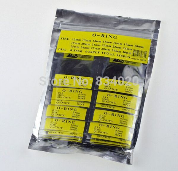 

950pcs mixed sizes water resistant rubber 0.6mm o-ring sealing ring watch gasket parts 12-30mm