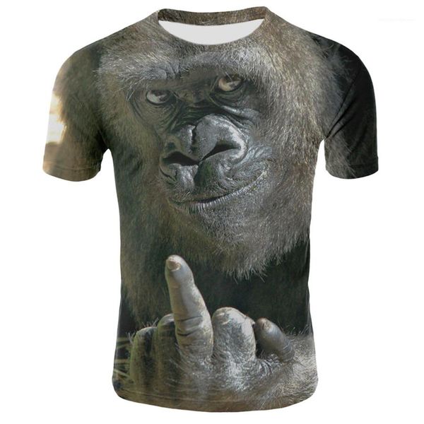 

o neck summer homme animal men tshirt orangutan monkey 3d print designer tshirt funny short sleeve, White;black
