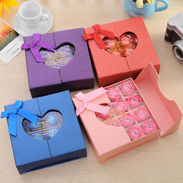 

16pcs/box creative rose flower scented soap bath body petal perfumed soaps valentine day gift wedding party decoration
