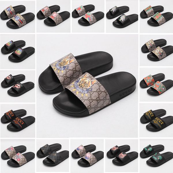 

with box slides summer sandals luxury designer men and women beach shoes indoor flat animal design casual slippers mf331257, Black