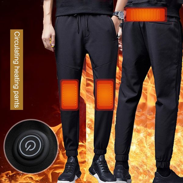 

men cargo pants 2019 intelligent heated warm trousers pants carbon fiber heating large size pants for men and women winter outdoor cycling, Black