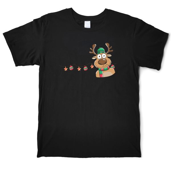 

christmas deer t shirt men funny 100%cotton t-shirt o'neck short sleeve street tees shirt xs-3xl casual printed, White;black