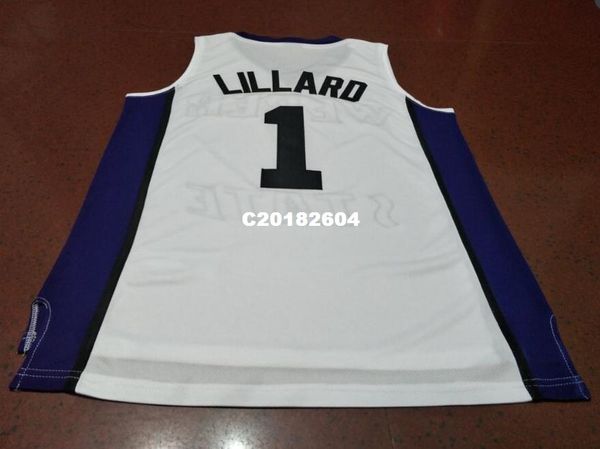 

1 damian lillard weber tate high chool college jer ey retro purple black white or cu tom any name or number jer ey