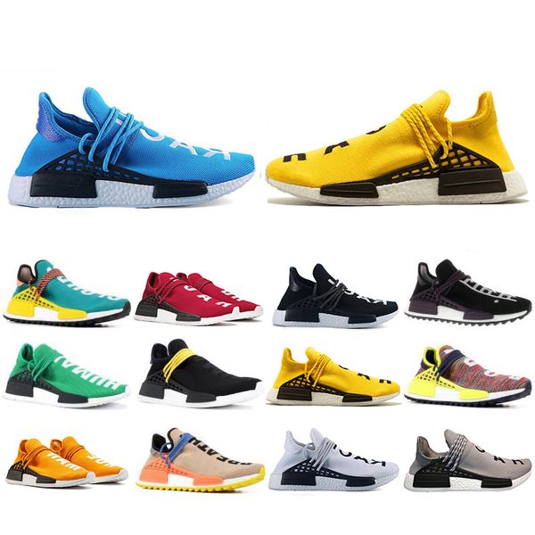

2020 new human race hu trail pharrell williams running shoes nerd black cream mens trainers women outdoor designer sneakers shoe us 5-12
