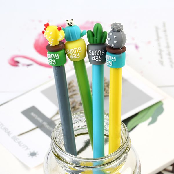 

1pcs sell cactus pot gel pens student gel ink pen school office supplies learning stationery