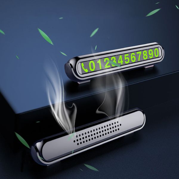

temporary luminous car parking card with telephone number card fragrance tank auto accessories hidden number plate