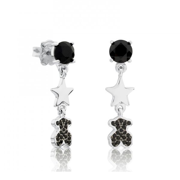 

zoudky new 100% 925 sterling silver cute spain bear earring 512793510 fashion simple women's original jewelry birthday gift, Golden;silver