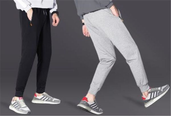 

мужские спорт стиль брюки весна осень твердые цвета mens сыпучие шаровары drawstring мужчины повседневные брюки, Blue
