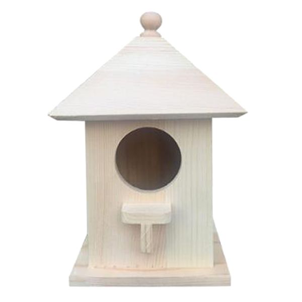 

wood bird house rustic nesting box bird hut outdoor garden crafts for bird lover