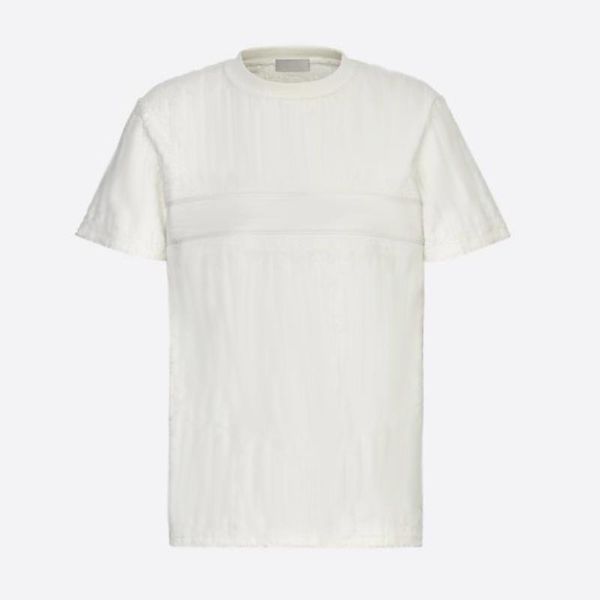 

20ss jacquard monogram fleece tee fashion high street short sleeve summer casual t-shirt solid color breathable men women soft tee hfymtx632, White;black