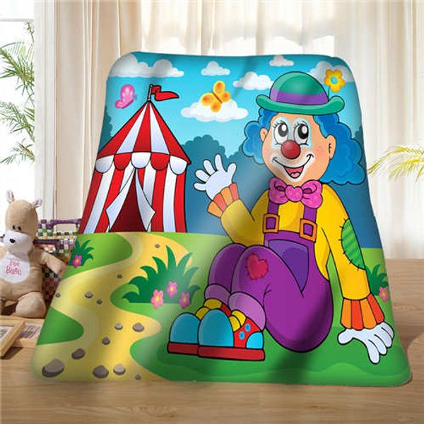 

custom cartoon clown (1)@1 blanket soft fleece diy your picture decoration bedroom sofa multi size#929-02-002-17
