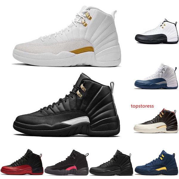 

12 12s basketball shoes xii mens winterized gym red flu game college navy the master men designer trainer sports sneakers size 8-13