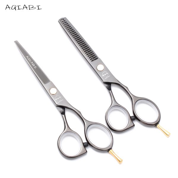 

Beauty & Health 5.5\" AQIABI 440C Barber Shop Hairdressing Cutting Shears Thinning Scissors Professional Hair Scissors Finger Rest A1014
