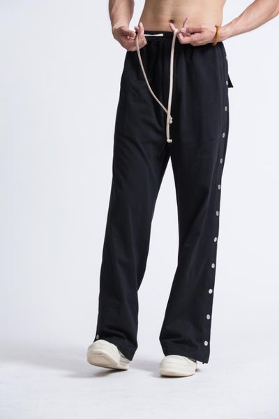 

19ss owen seak men pants 100% cotton gothic men's clothing sweatpants autumn women solid loose pants size xl, Black