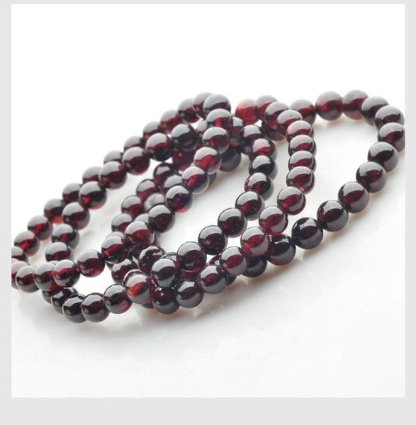 

natural grade a garnet simple design bracelet yoga mala bracelet gift for her wrist mala jewelry crystal energy keep balance, Black
