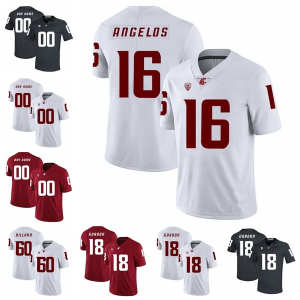 

washington state cougars jerseys max borghi jersey peyton pelluer tyler hilinski luke falk drew bledsoe football jerseys custom stitched, Black
