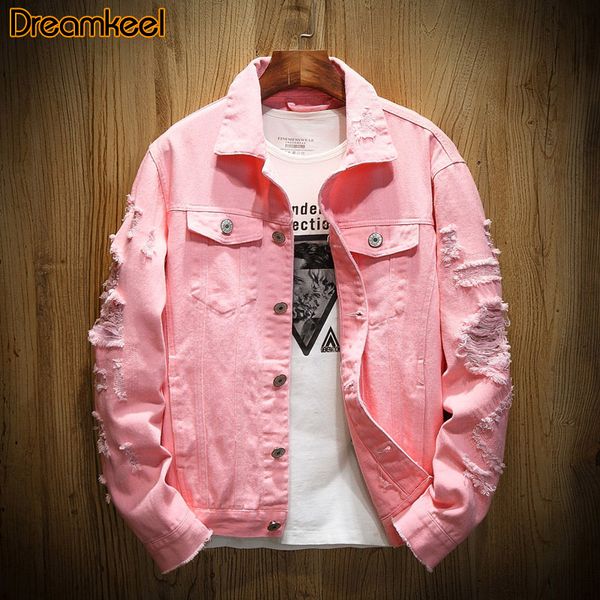 

jackets man 2020 autumn fashion hole denim jacket men single breasted men's jacket plus size bomber motorcycle r, Black;brown