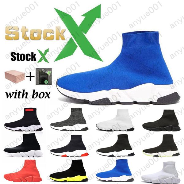 

box sock designer shoes for men women luxury fashion speed sneakers triple black white graffiti clear sole vintage mens trainer sports shoe