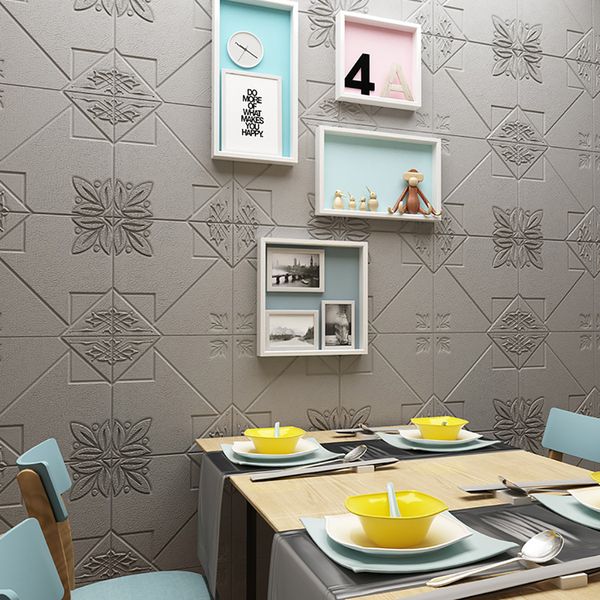 

quality eco friendlysolid wall paper 70x70cm self adhesive 3d stereo wallpaper tv background wall living room eco-friendly decor