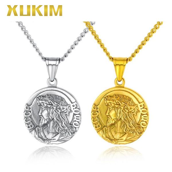 

ssp059 xukim ювелирные изделия иисус дева мария религия монета кулон ожерелье, Silver
