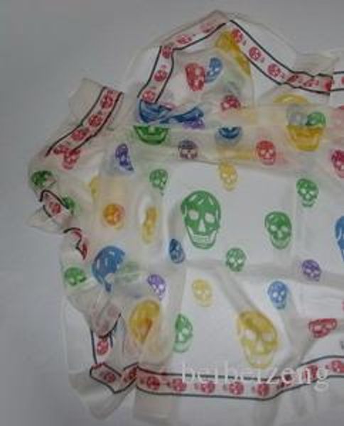 

a.. queen multicolor skull scarves 90x90cm , 100% silk , customer designate product, Blue;gray