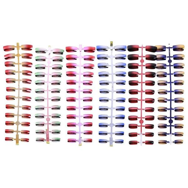 

nail art kits mixed 6 colors fake nails make up excellent abs artificial full short round flat head tips multiple suit one's demand