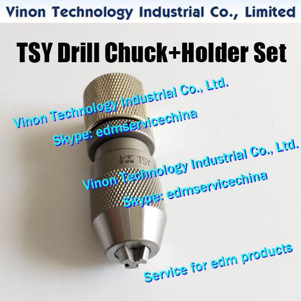 TSY Drill Chuck + Holder Set 0-3mm per macchine per elettroerosione con foratura di piccoli fori, alta qualità e precisione tipo 1/8'' 0-3MM JT0 KEYLESS Drill Chuck