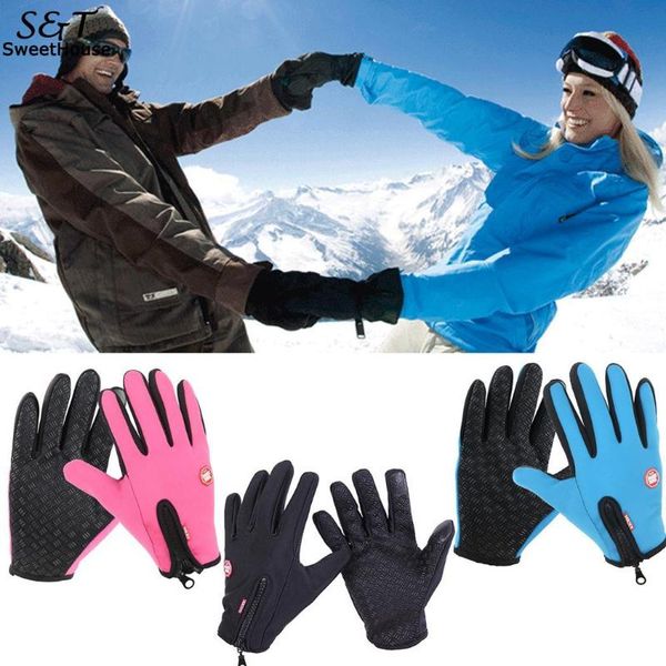 

touch screen windproof outdoor sport gloves for men women guantes training sport gloves winter windser waterproof, Blue;gray