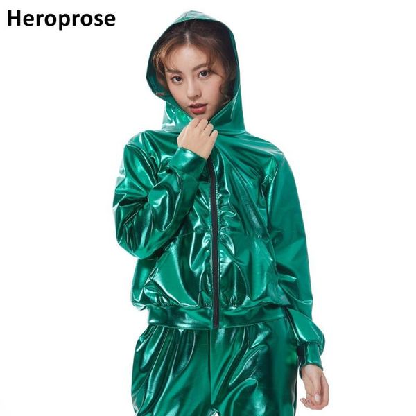 

2019 spring autumn kid audlt bomber with pockets jacket green stage performance paillette feminina casaco hip hop dance coat, Black;brown