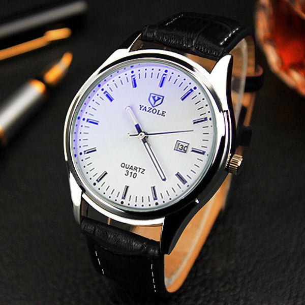 

yazole wrist watch men watches luxury famous leather quartz watch men clock male bracelet wristwatch hours relogios masculino, Slivery;brown